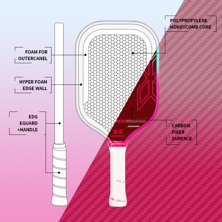KVL003 Pickleball Paddle: 16mm Kevlar Core, USAPA Certified