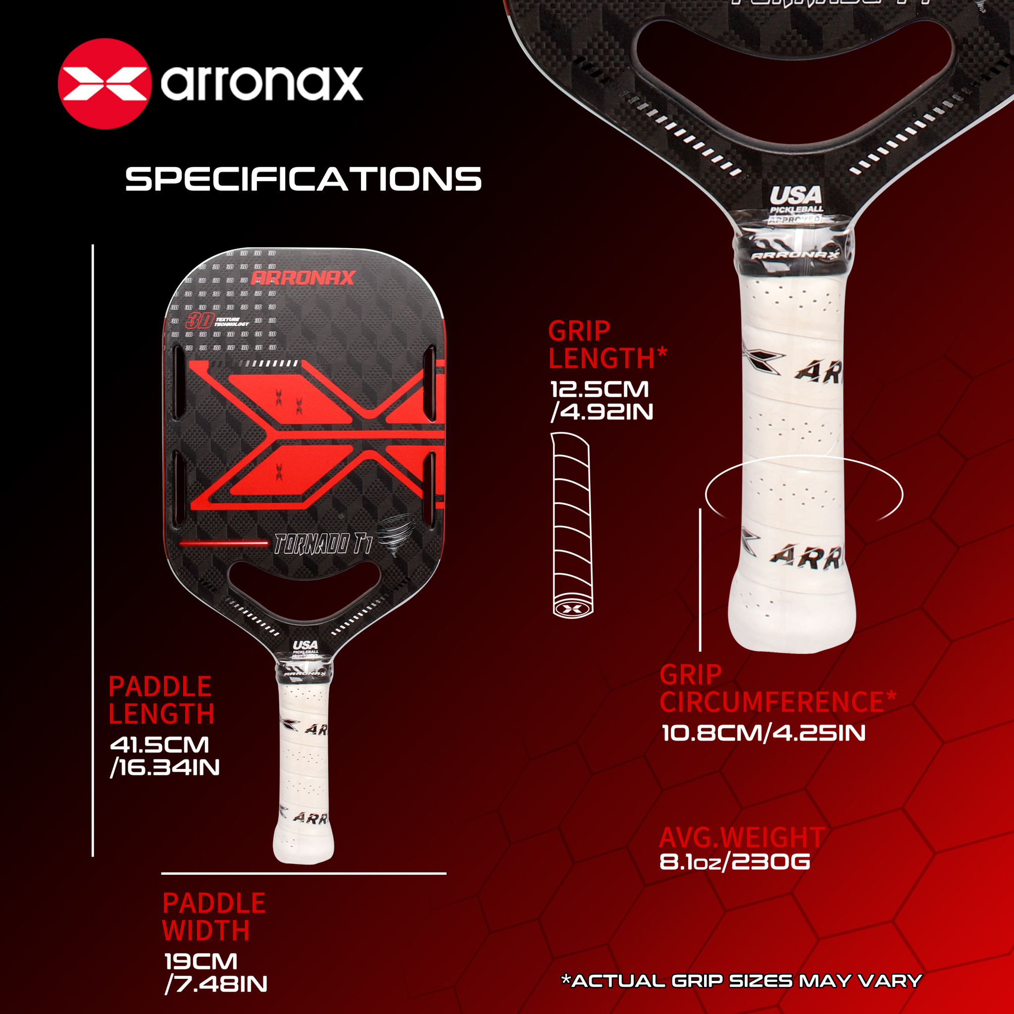 USAP承認 ARRONAX ピックルボールパドル 3Kカーボン T1 パープル ARRONAX - T1 Pickleball Paddle