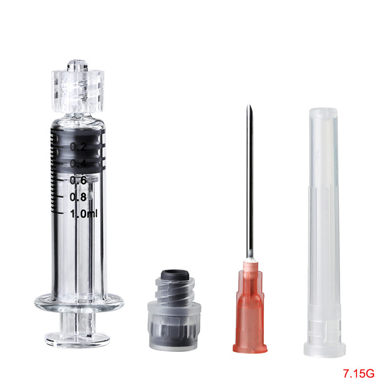 LTQ Vapor 1ML Luer Lock Glass Syringe with syrince needle and measurement mark tip