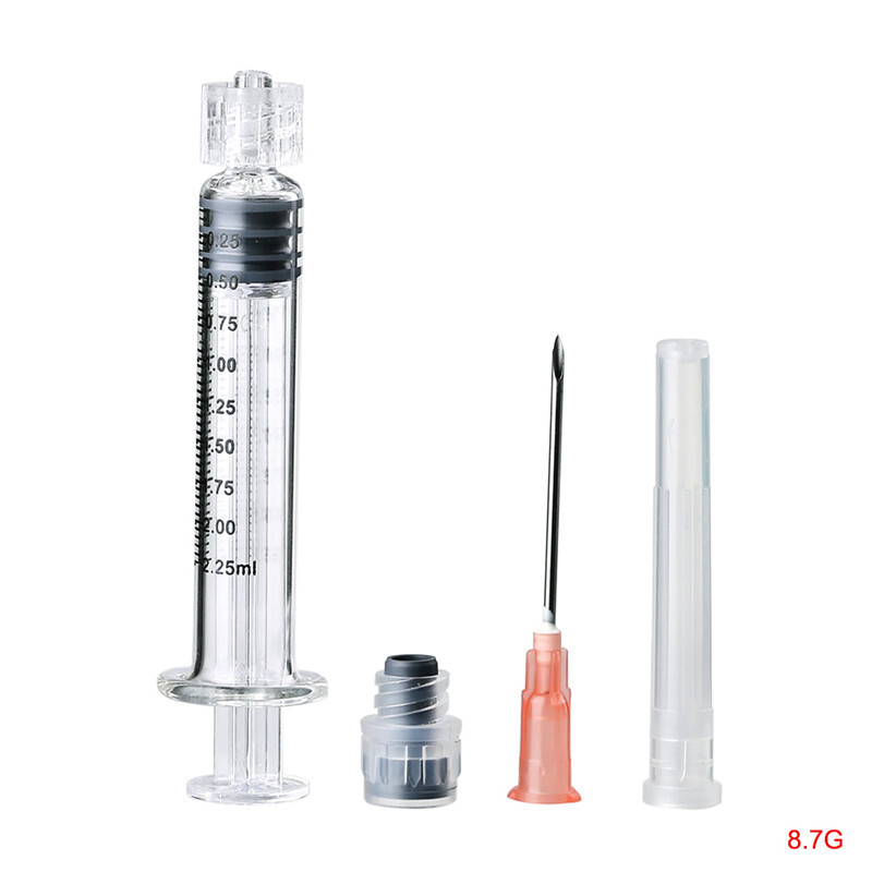 LTQ Vapor 2ML Luer Lock Glass Syringe with syrince needle and measurement mark tip