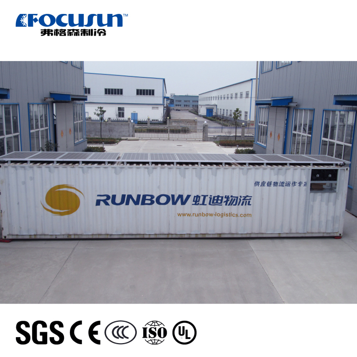 Focusun sea shipping new containerized cold storage clean solar power system 20' Focusun new containerized cold storage solar power system cold storage,cooled storage,ice storage,blast freezer,cooled room,solar powered cooled storage,plate freezer,walk-in cooled storage,rake ice storage,rake ice room,containerized cold storage.