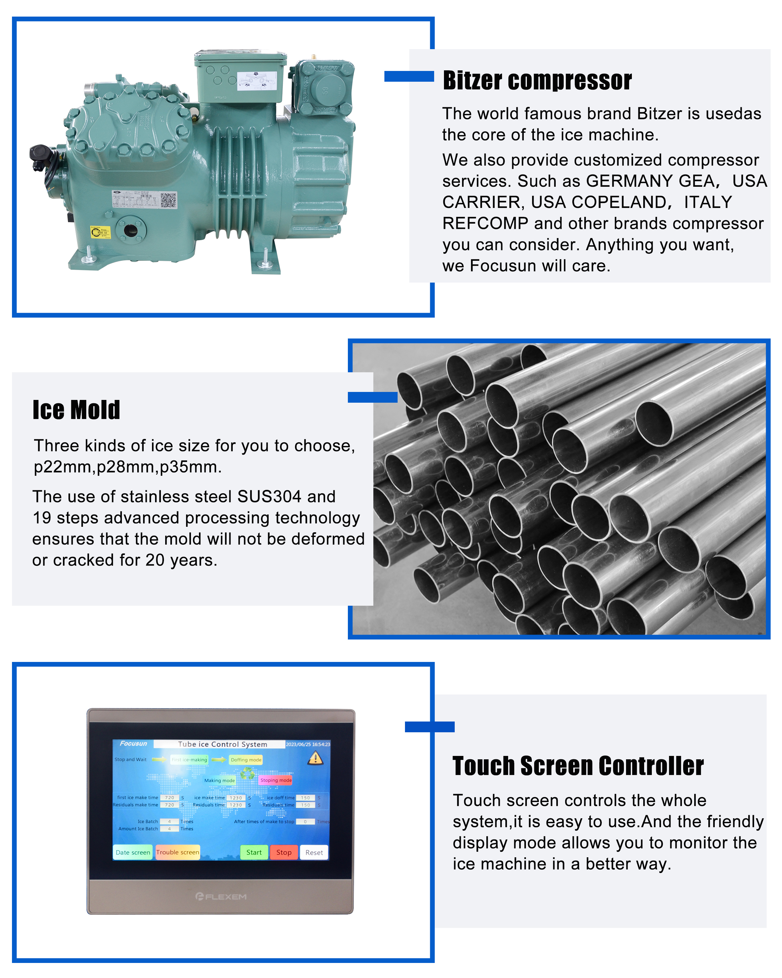 SUS304 Good Quality 30T Tube Ice Maker Automatic Dubai Ice Business