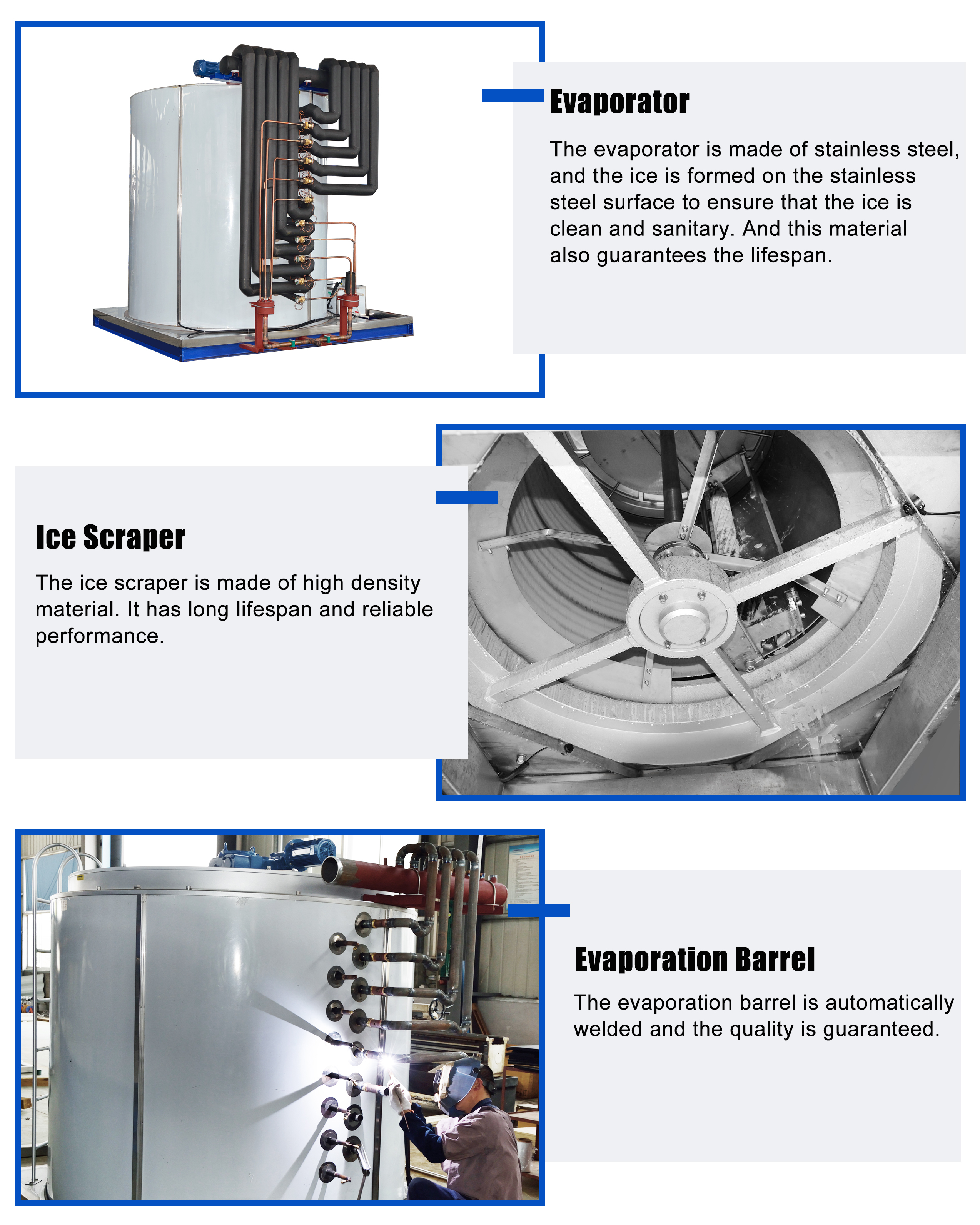 Local Support Flake Ice Machine 30 Tonnes Power Saving System Bread Processing