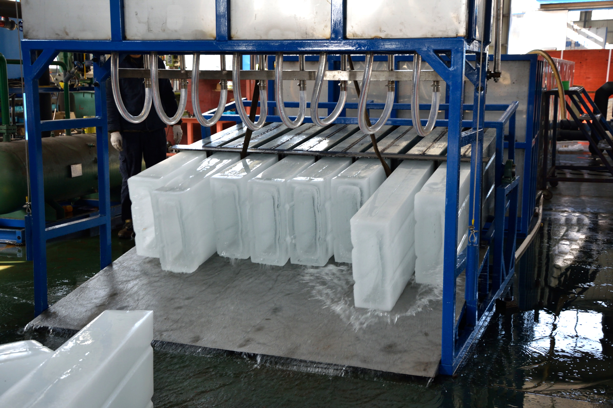 Brine System Block Ice Machine 15 Tons Power Saving Food Processing