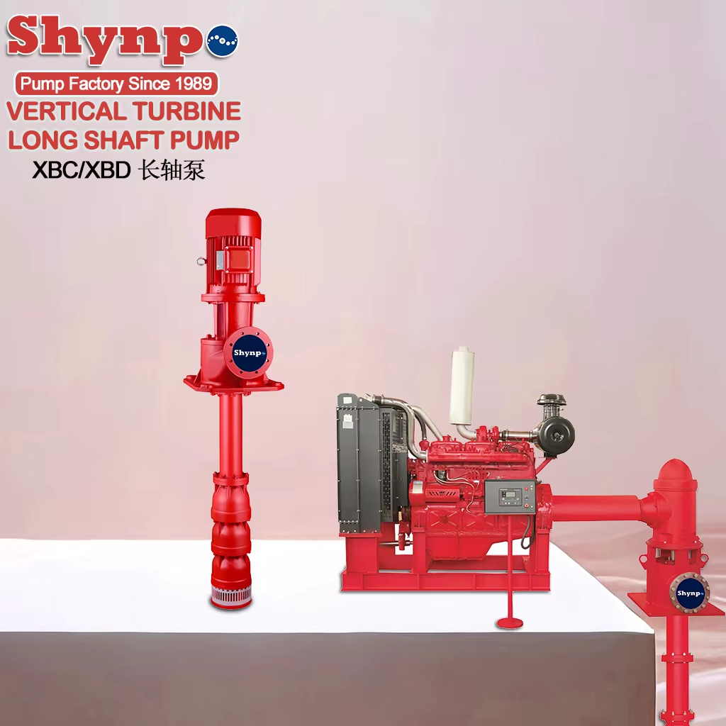 Vertical long shaft pump with motor