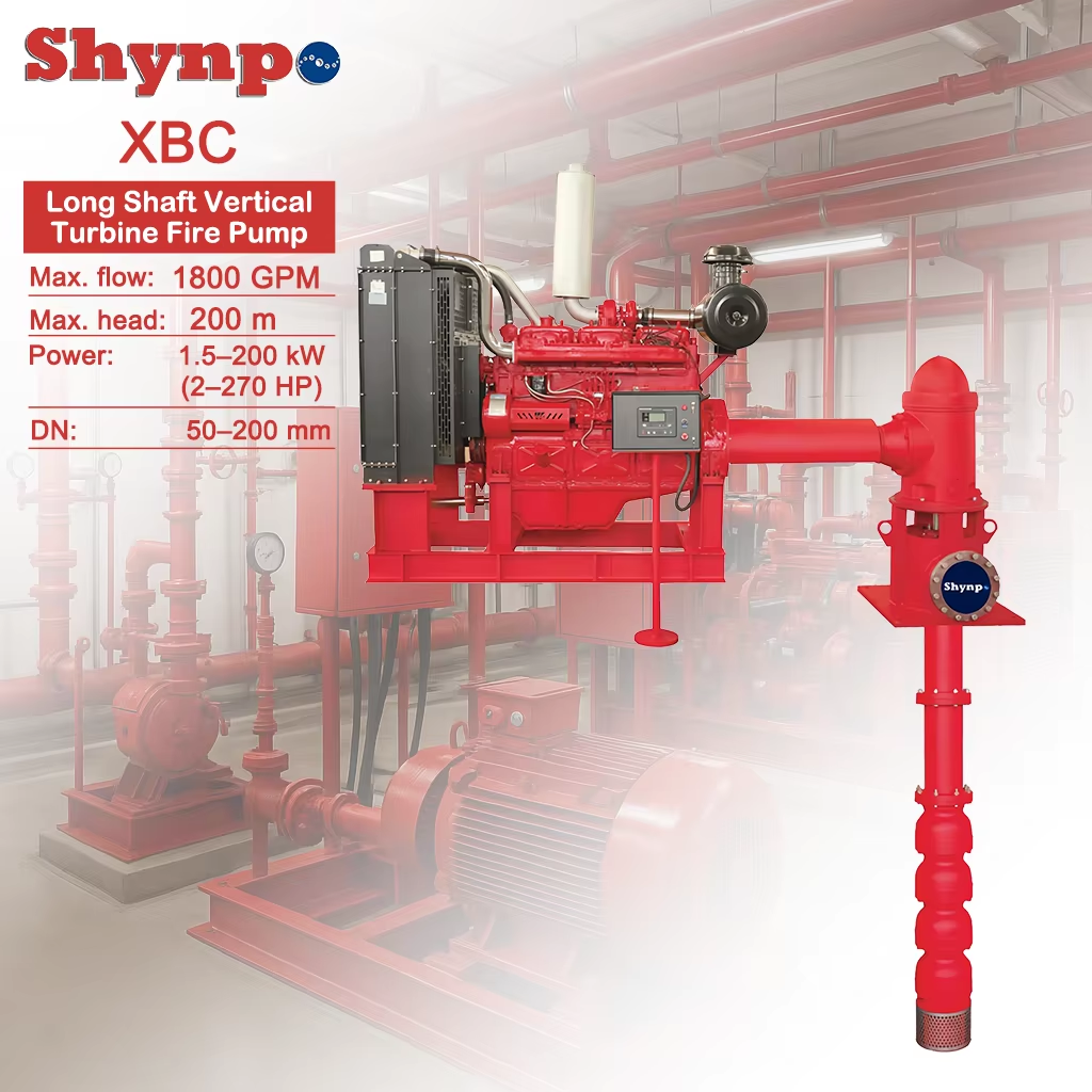 Vertical long shaft pump with motor