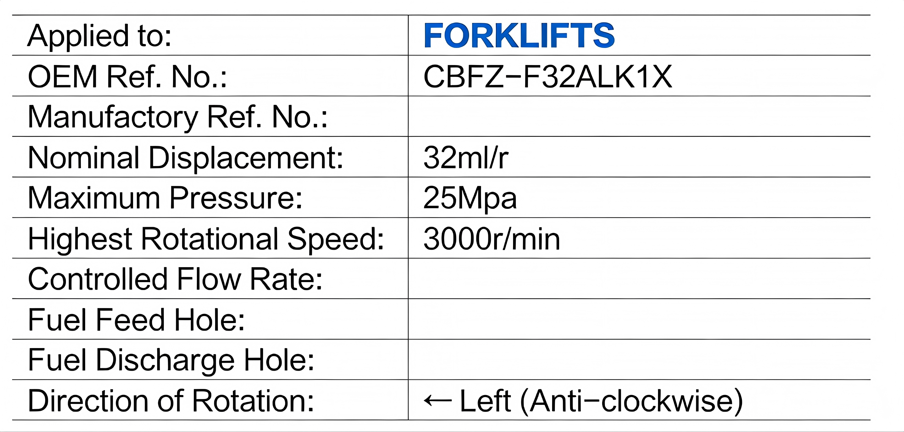 SHYNPO Hydraulic Pumps OEM CBFZ-F32ALK1X