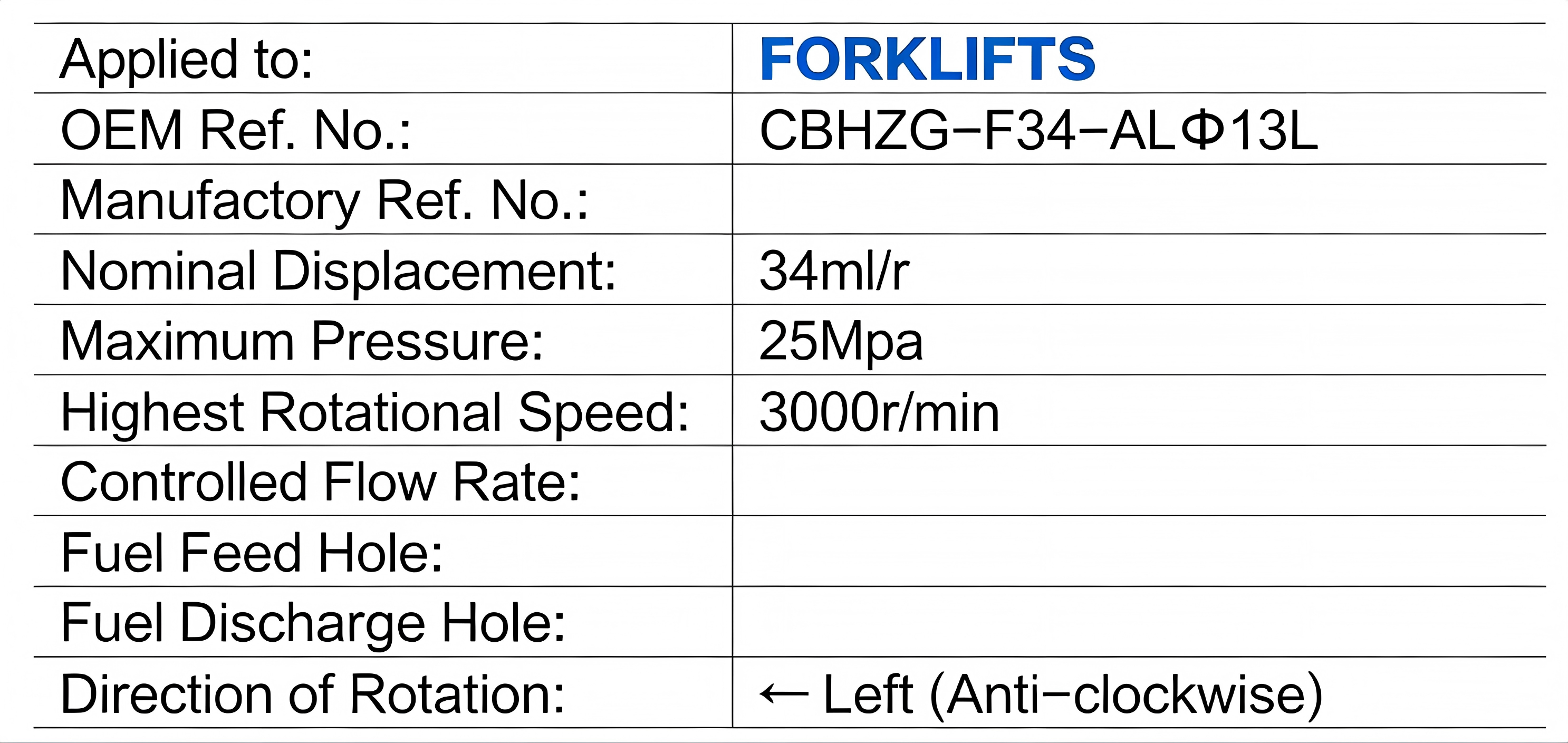 SHYNPO Hydraulic Pumps OEM CBHZG-F34-ALΦ13L