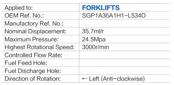 SHYNPO Hydraulic Pumps OEM SGP1A36A1H1-L534D