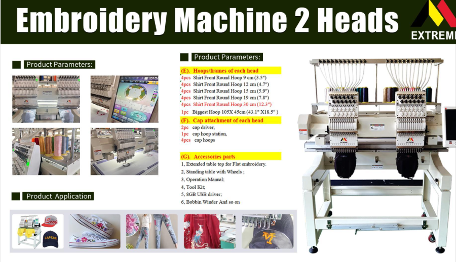 EXTREME  2-head embroidery machine