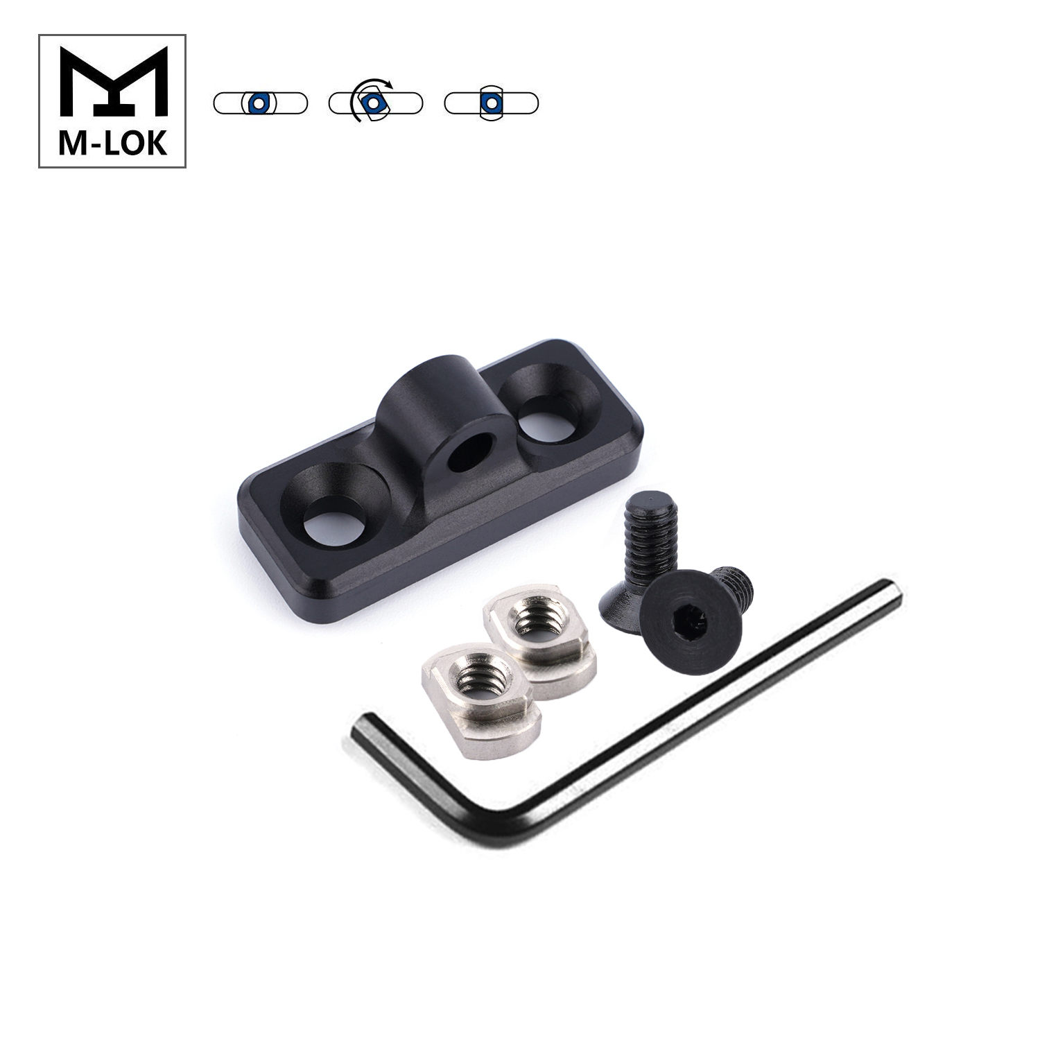 Tactical Low Profile Aluminum Mlok Sling Mount Stud Sling Swivel for M