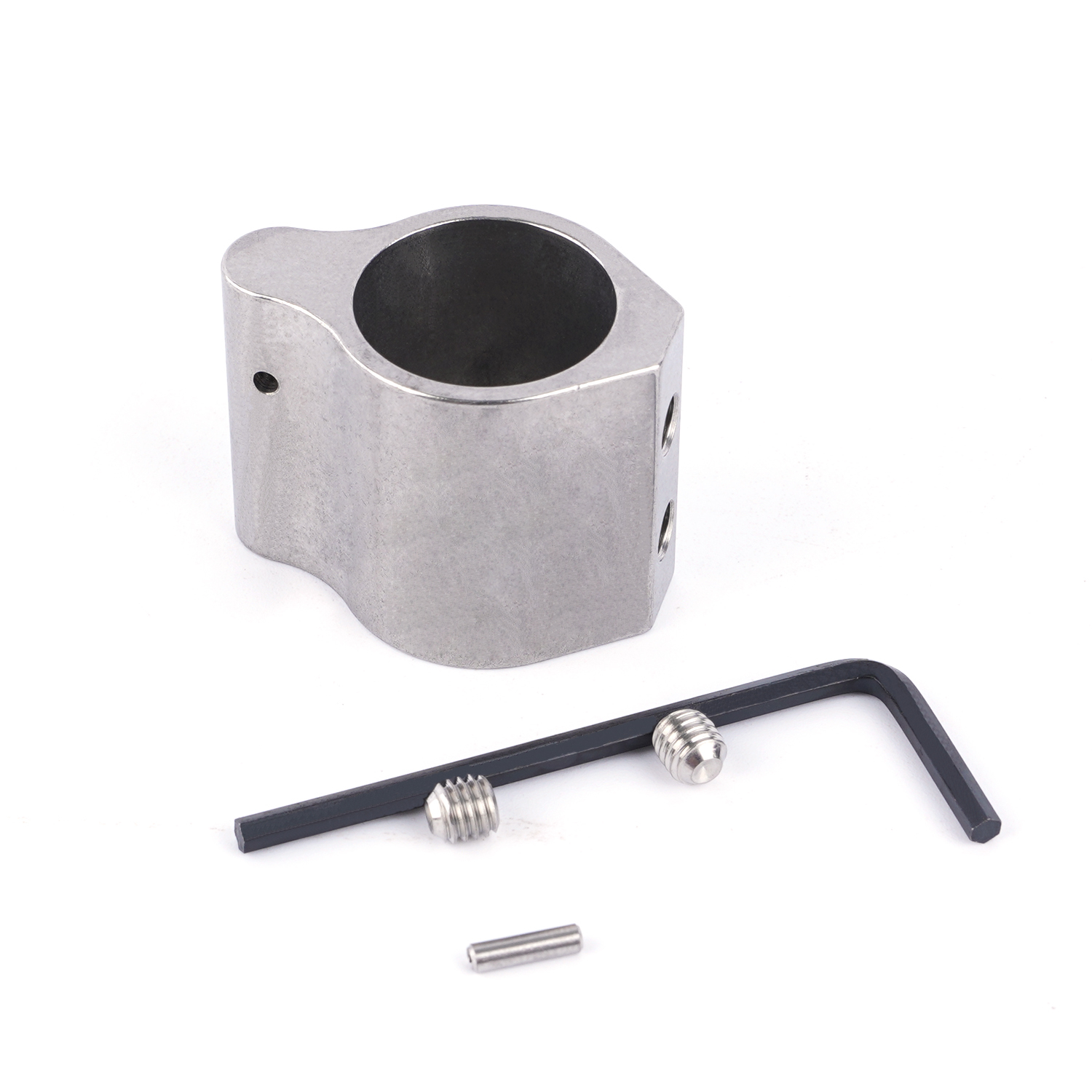Silver Stainless Steel Low Profile .750 Gas Block with Roll Pin GB002