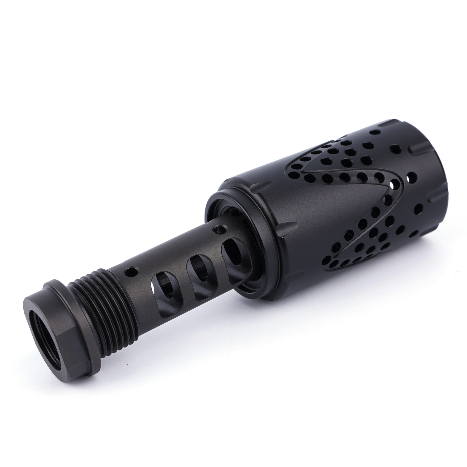 Low Concussion Stainless AR 10 Muzzle Brake .300/.308/7.62 5/8x24RH with QD Aluminium7075 Blast