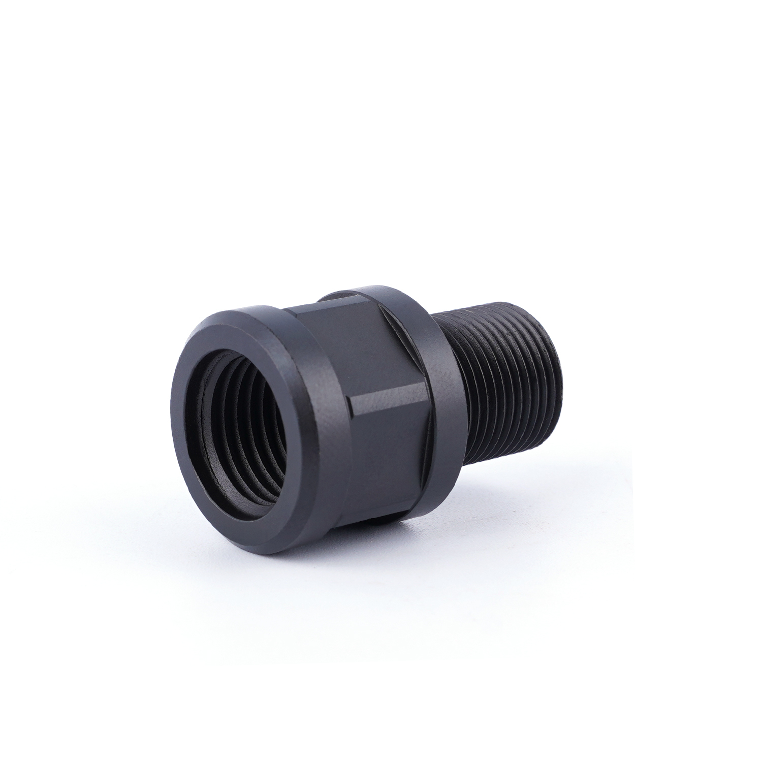 Black Stainless 223 1 2x20 Female To 1 2x28 Male Muzzle Thread Adapter black-stainless-223-1-2x20-female-to-1-2x28-male-muzzle-thread-adapter