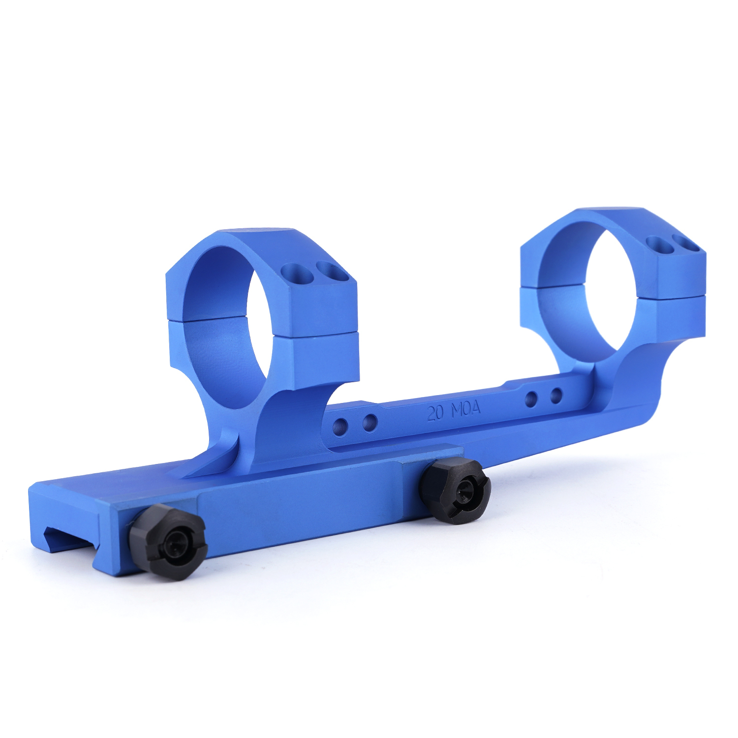 Blue Quick Release One Piece Scope Mount 34mm 20Moa Dual Rings Picatinny Rail QD Cantilever