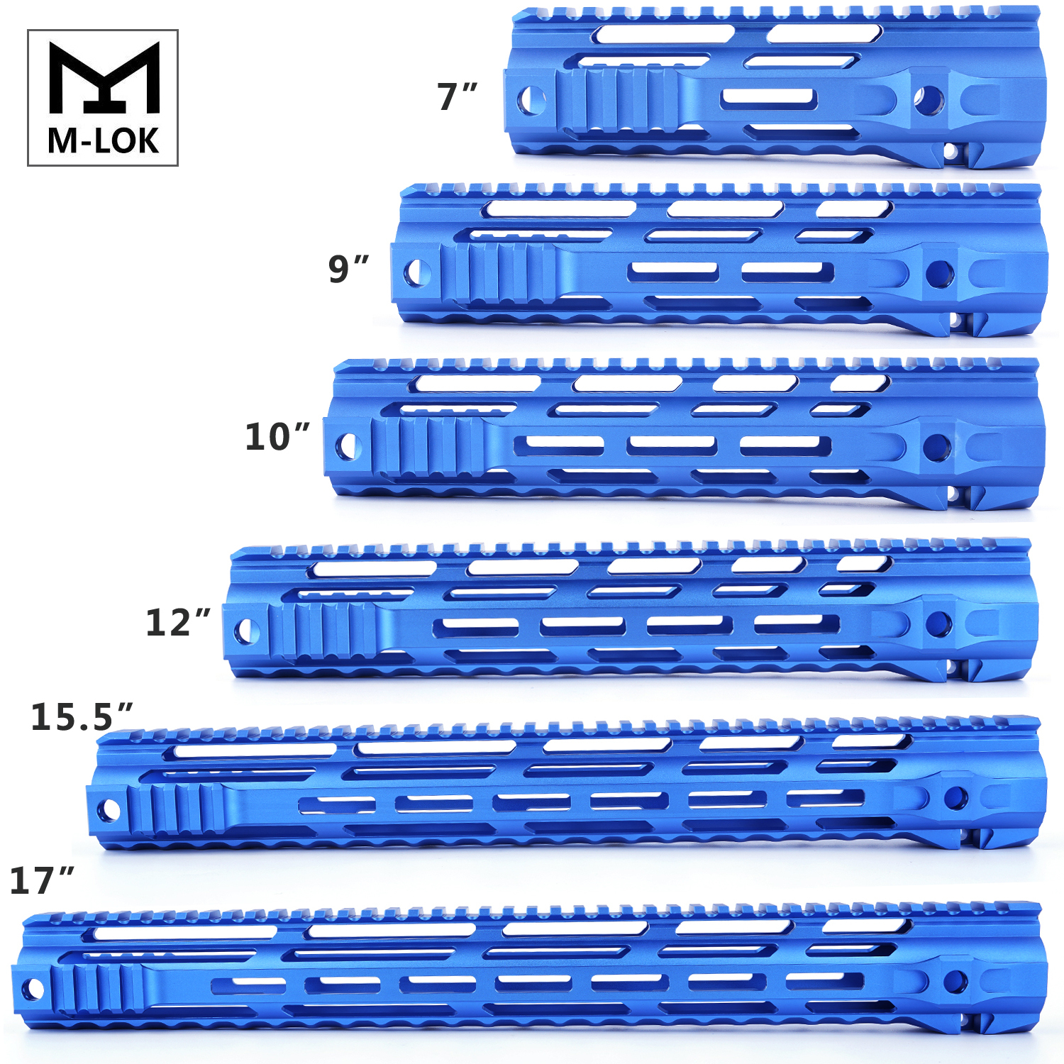 Ar15 Accessories Blue M4 M16 Ar15 Handguard 10 M Lok Style Free Float Mlok Handguard For Sale 2418