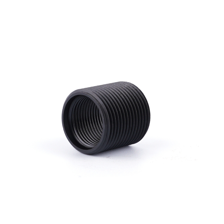 black-stainless-1-2-x-28-to-5-8-x-24-shoulderless-barrel-thread-adapter