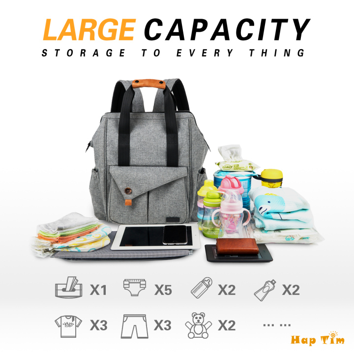 Haptim large diaper top bag