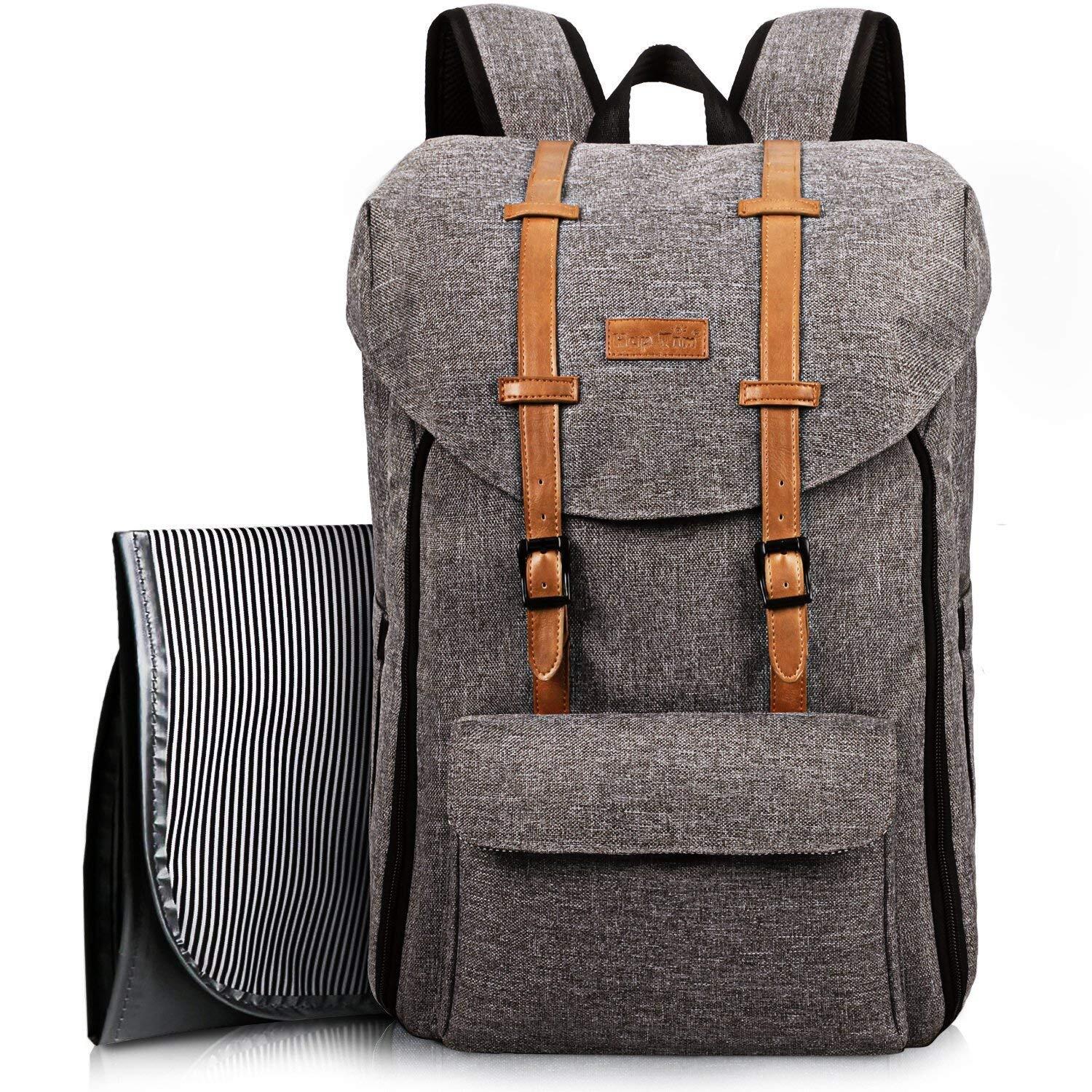 Best HapTim Multi-function Large Capacity Baby Diaper Bag Backpack,Double Deck Design( 5312 Grey ...