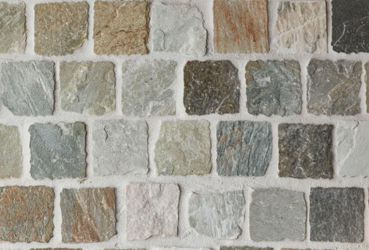 Armitage Quartz  Cobblestone Pavers on Mesh Backing