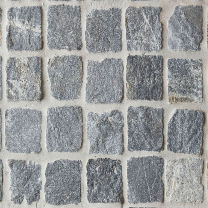 New Quay Quartz Cobblestone Pavers on Mesh Backing