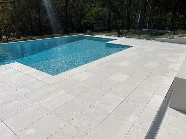 Myra Beige Limestone Brushed & Tumbled Tiles, Pavers & Copings