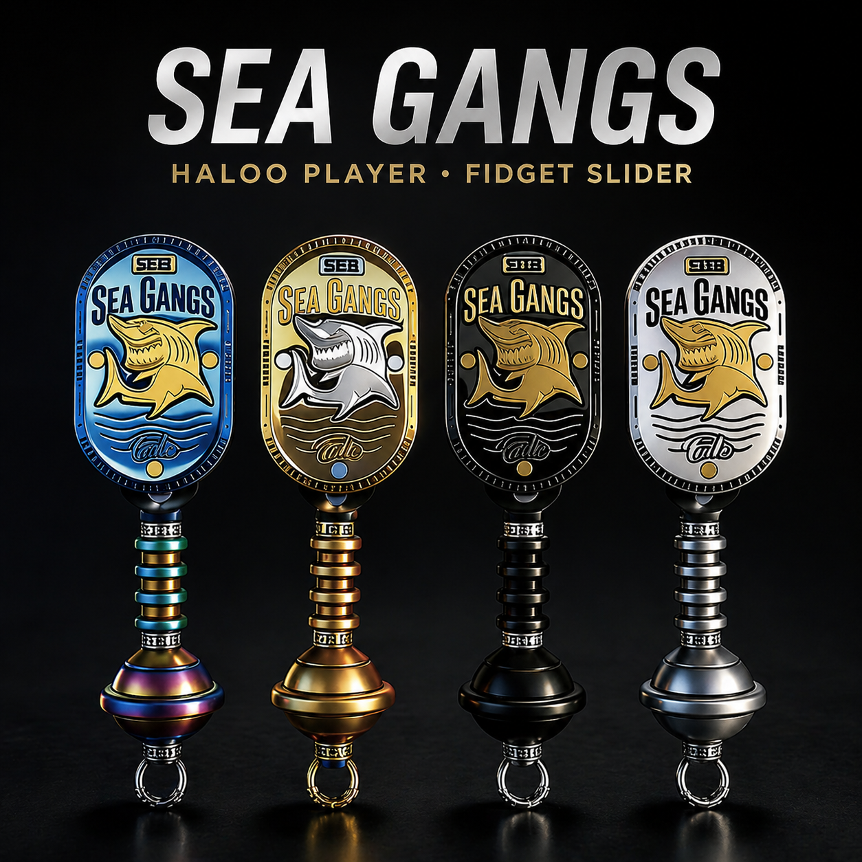 Sea Shark Haloo & Finger Spin EDC Premium Toy | Dual-Layer Push