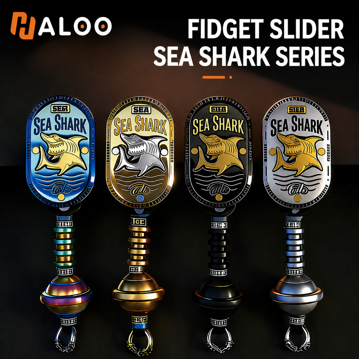 Sea Shark Haloo & Finger Spin EDC Premium Toy | Dual-Layer Push