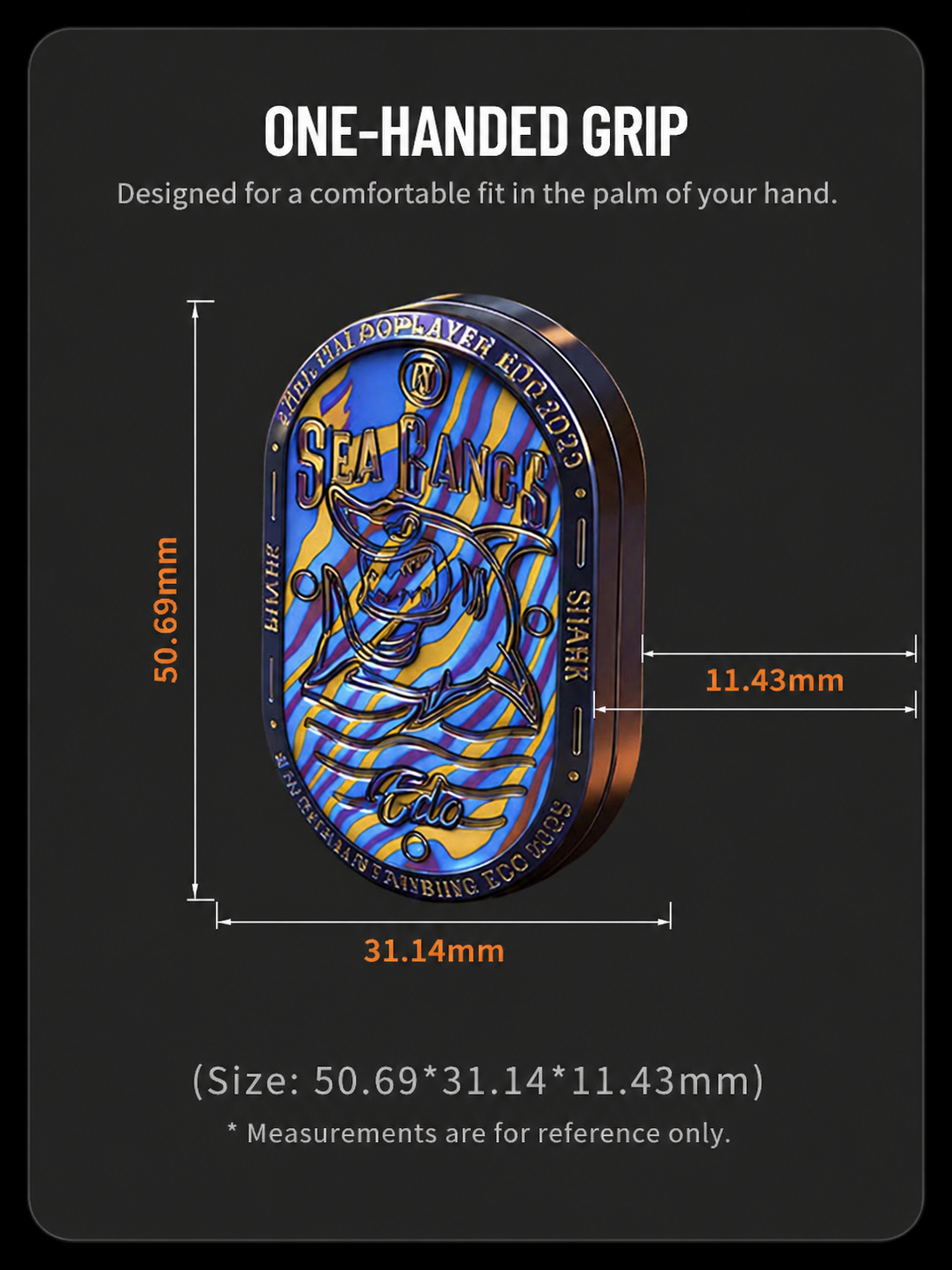 Sea Shark Haloo & Finger Spin EDC Premium Toy | Dual-Layer Push