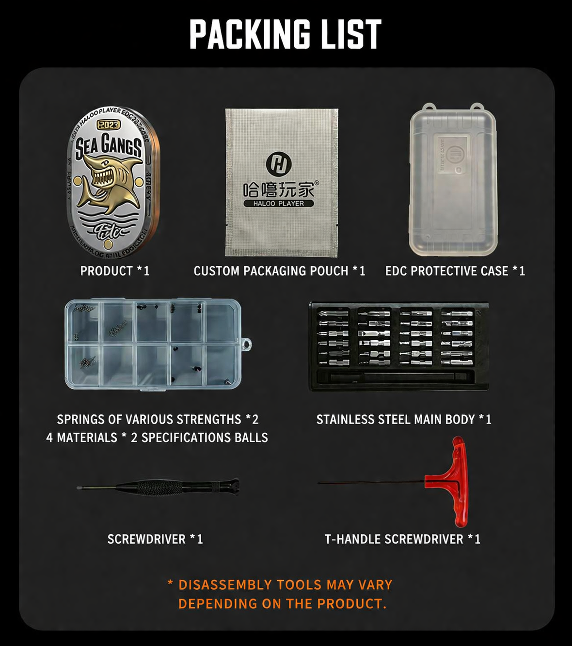 Sea Shark Haloo & Finger Spin EDC Premium Toy | Dual-Layer Push