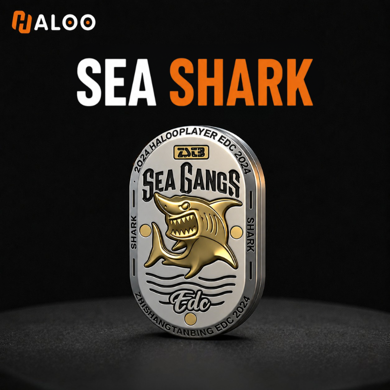 Sea Shark Haloo & Finger Spin EDC Premium Toy | Dual-Layer Push