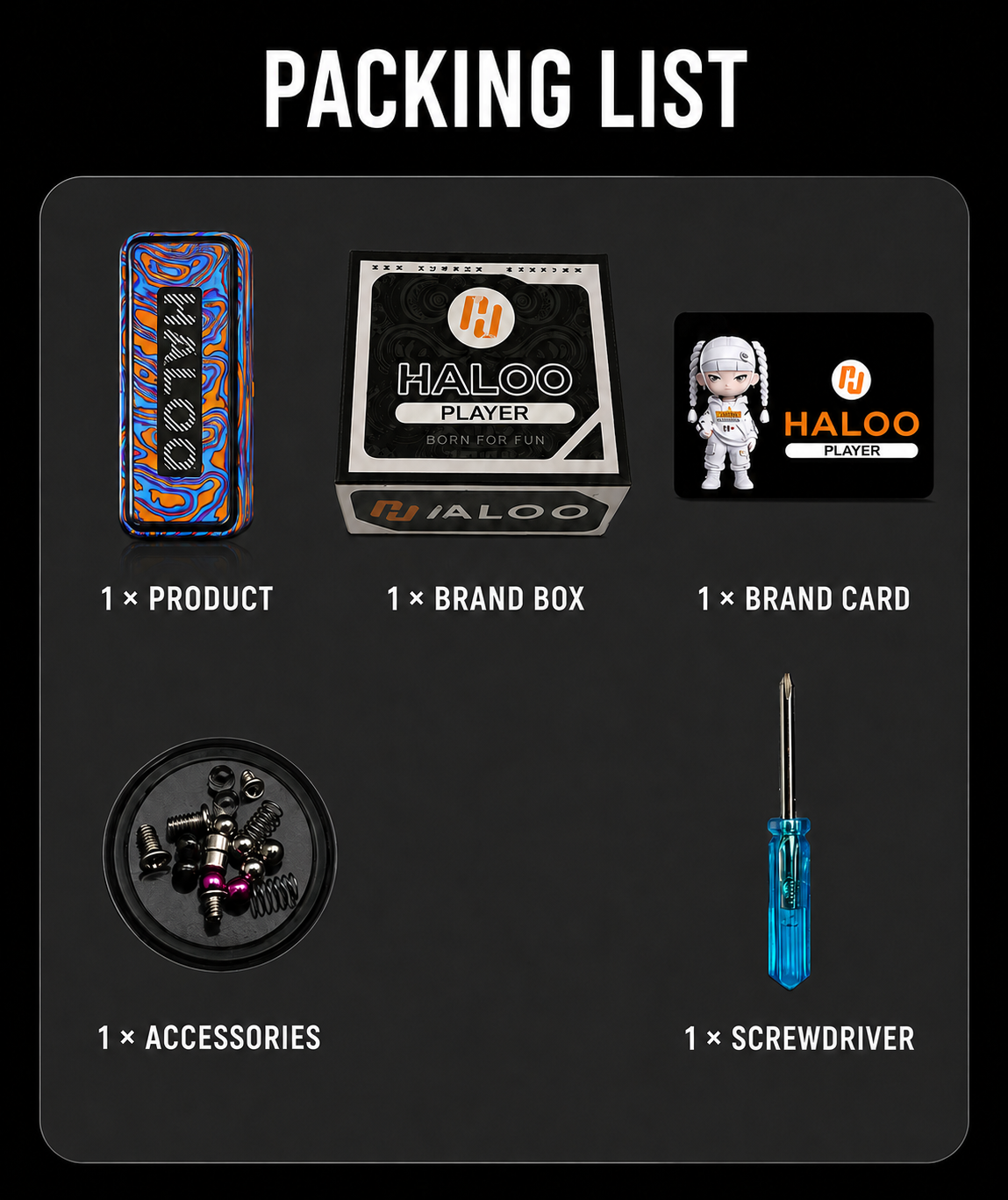 HALOO PLAYER EDC 正規品 HALOOPLAYER Sunflare Pro Titanium Alloy Mechanical Push Slider