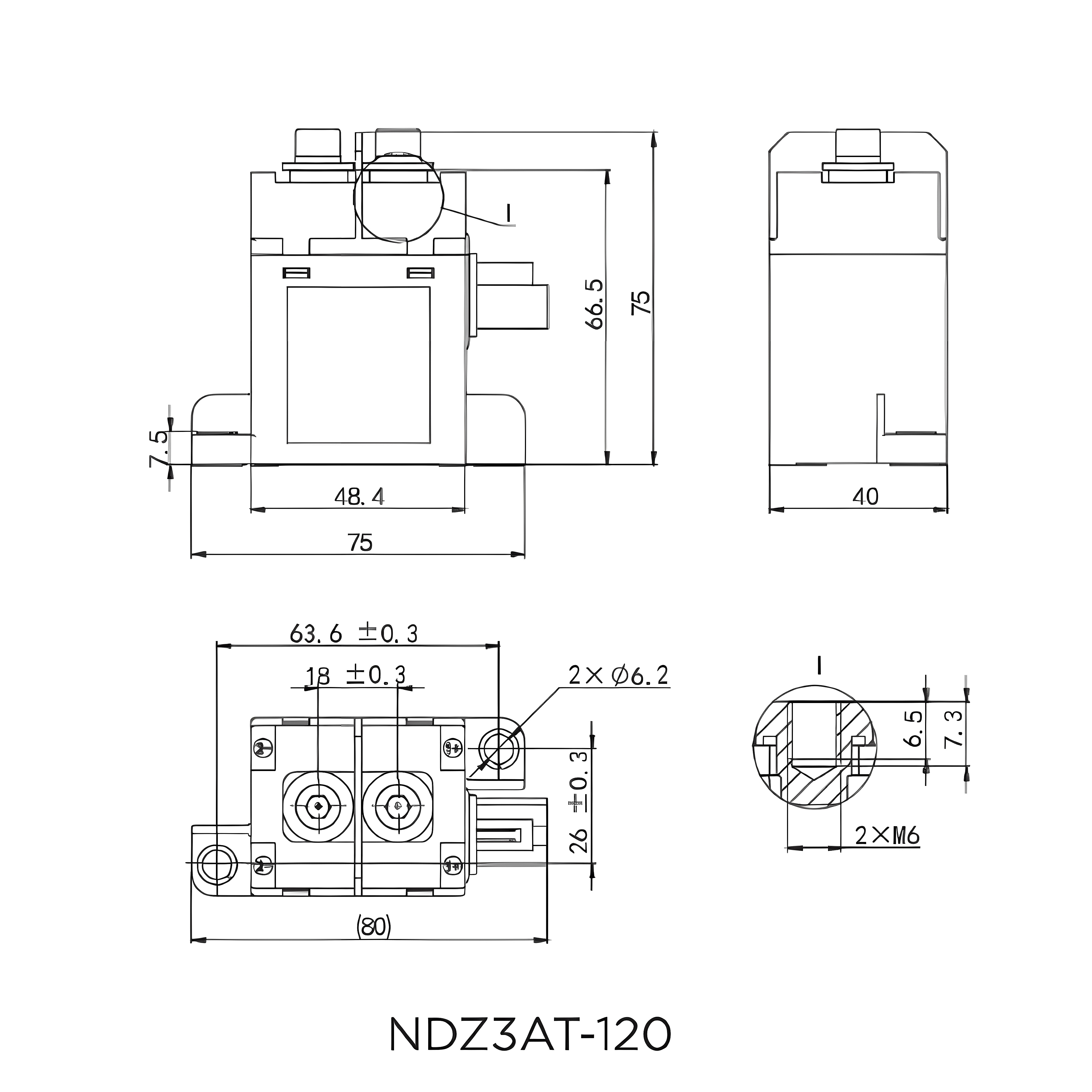 NDZ3AT-120 High voltage DC Contactor Coil voltage DC12V DC24V 