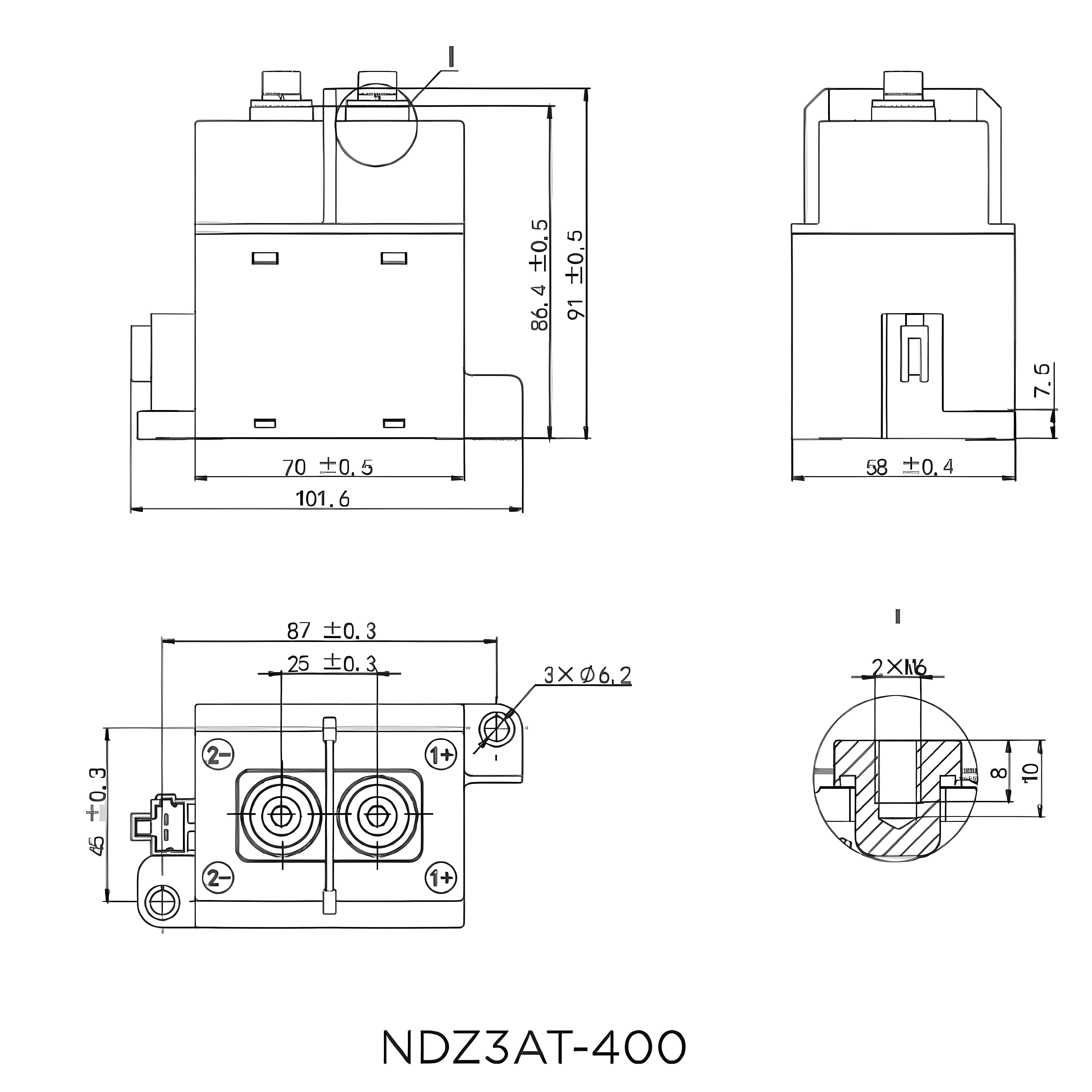 NDZ3AT-120 High voltage DC Contactor Coil voltage DC12V DC24V 