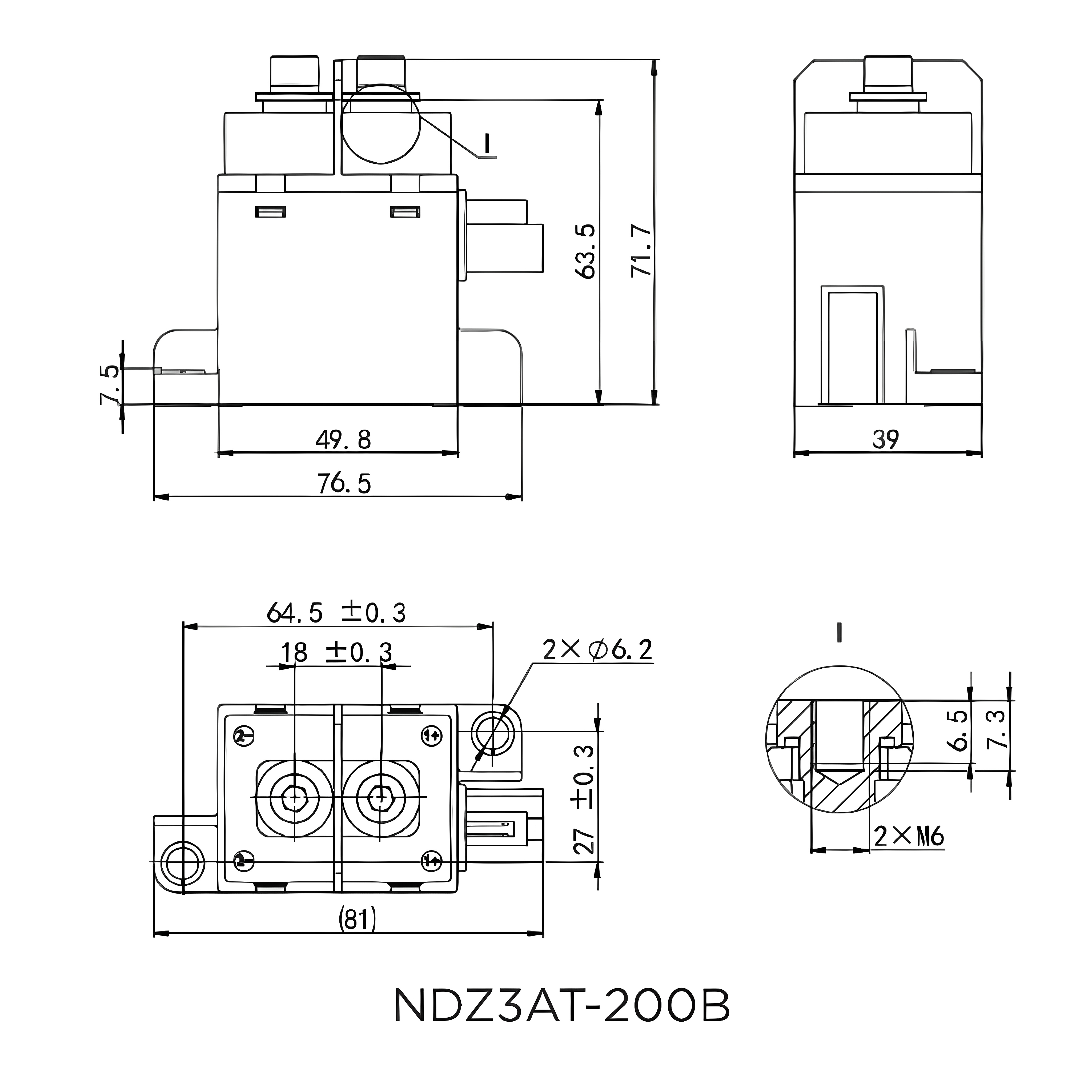 NDZ3AT-120 High voltage DC Contactor Coil voltage DC12V DC24V 