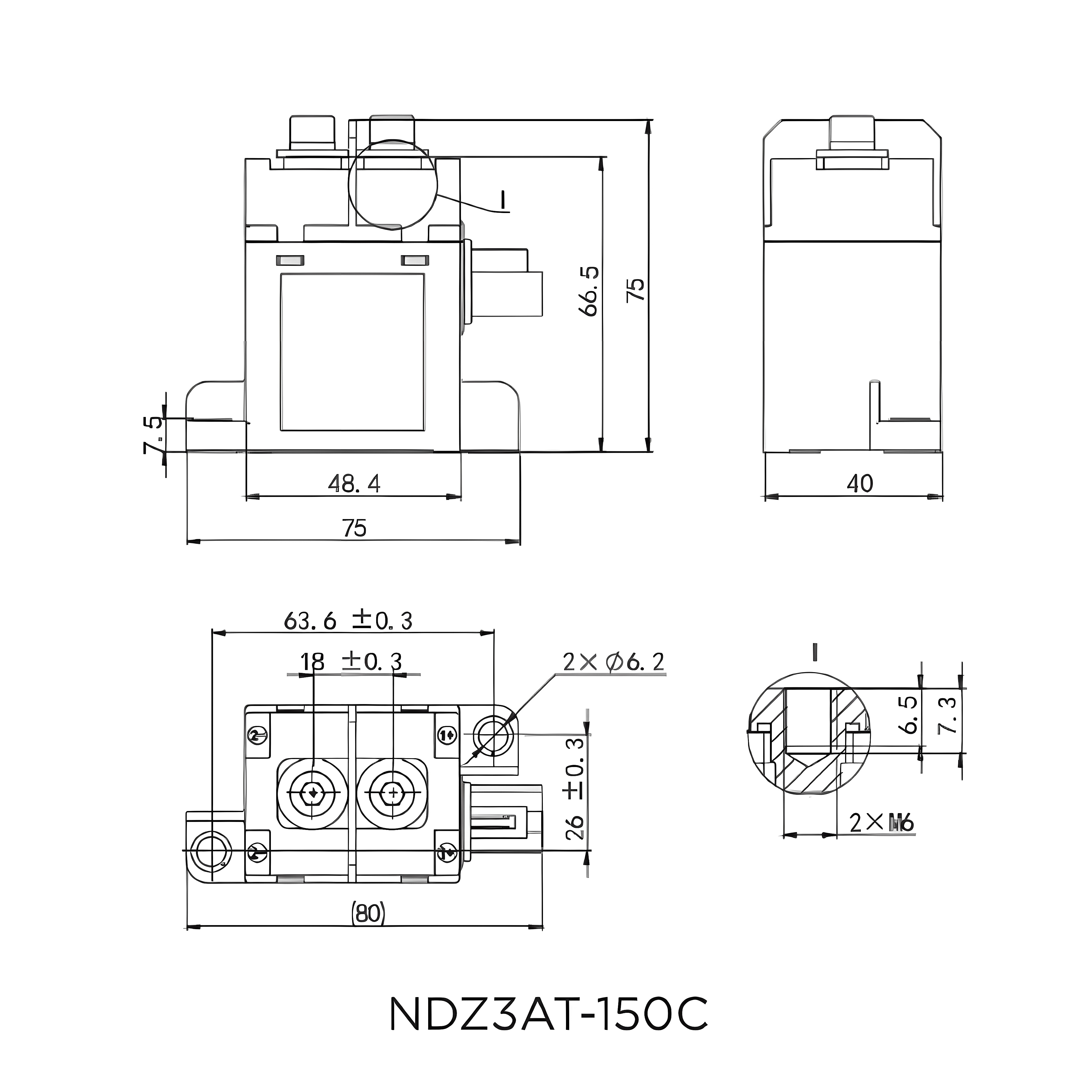 NDZ3AT-120 High voltage DC Contactor Coil voltage DC12V DC24V 