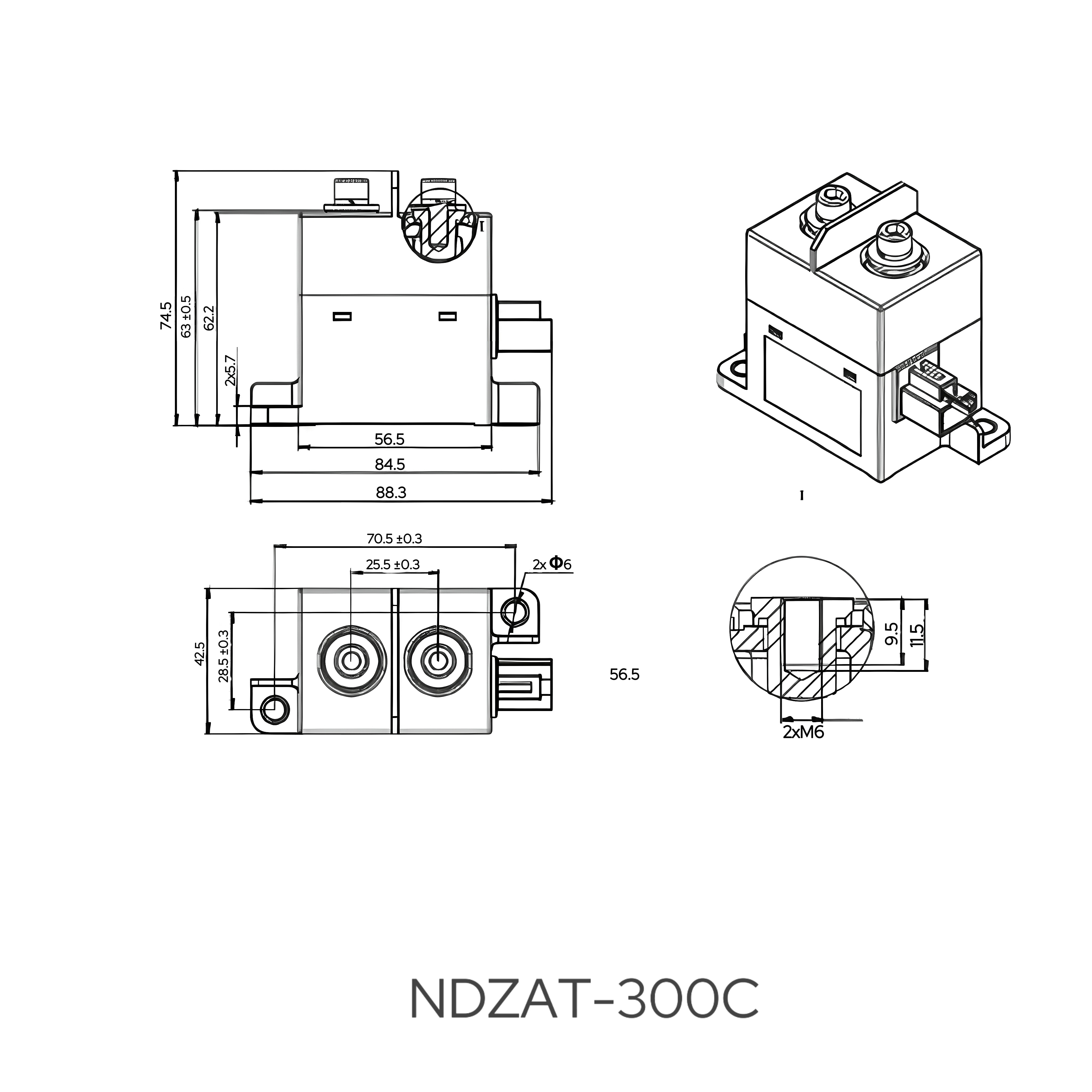 NDZ3AT-120 High voltage DC Contactor Coil voltage DC12V DC24V 