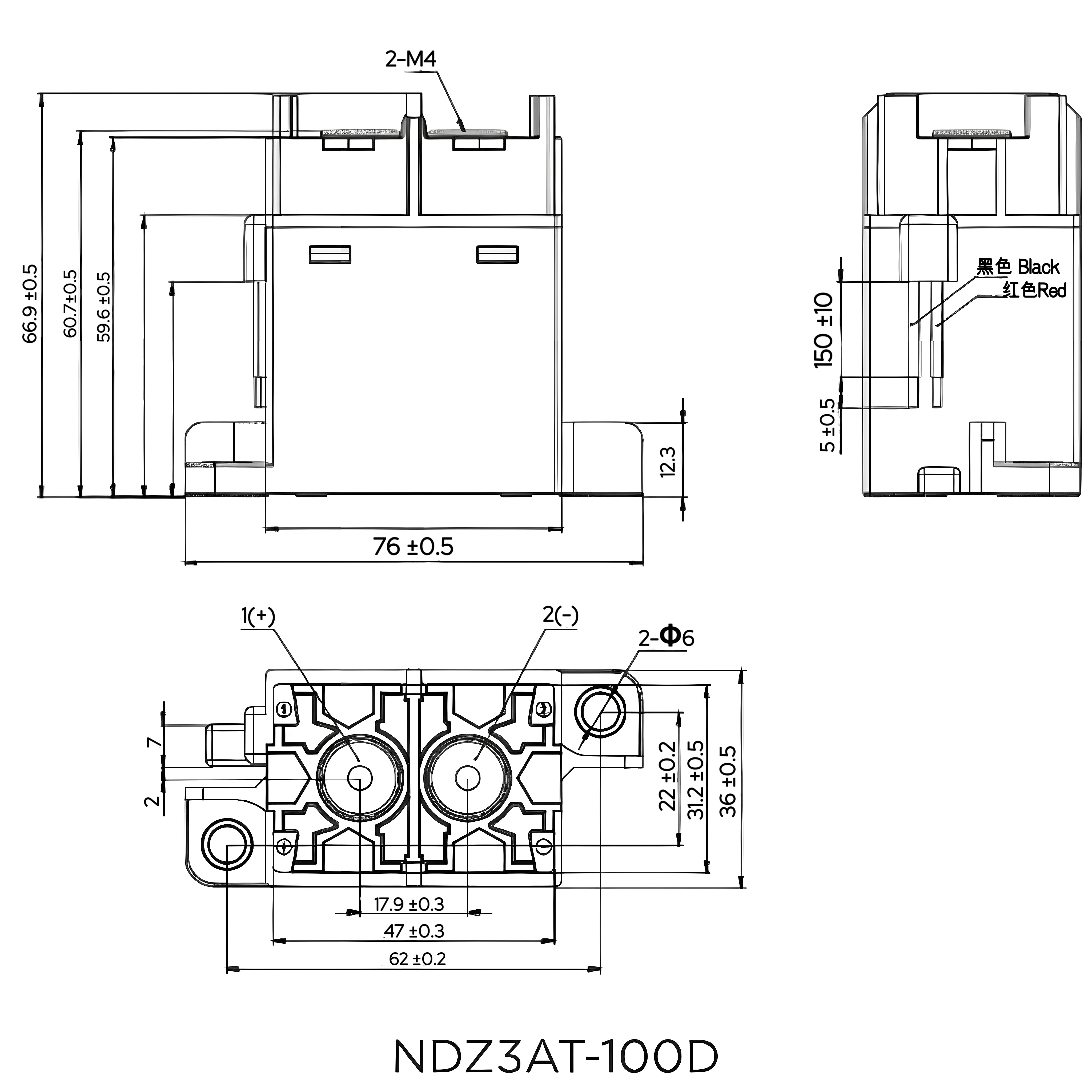 NDZ3AT-120 High voltage DC Contactor Coil voltage DC12V DC24V 