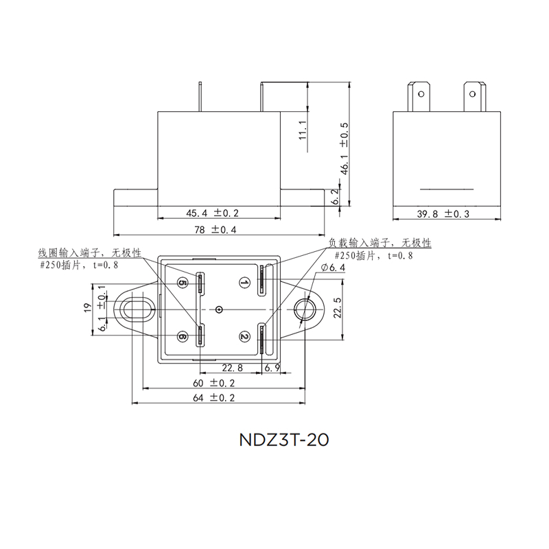 NDZ3T-10 High voltage DC Contactor Coil voltage DC12V DC24V 48V