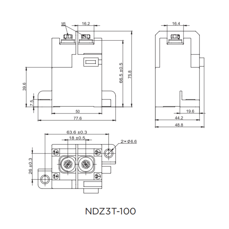 NDZ3T-10 High voltage DC Contactor Coil voltage DC12V DC24V 48V