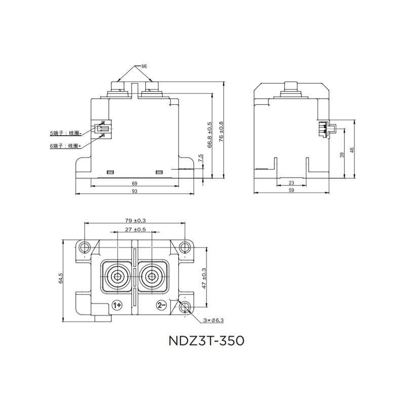 NDZ3T-10 High voltage DC Contactor Coil voltage DC12V DC24V 48V