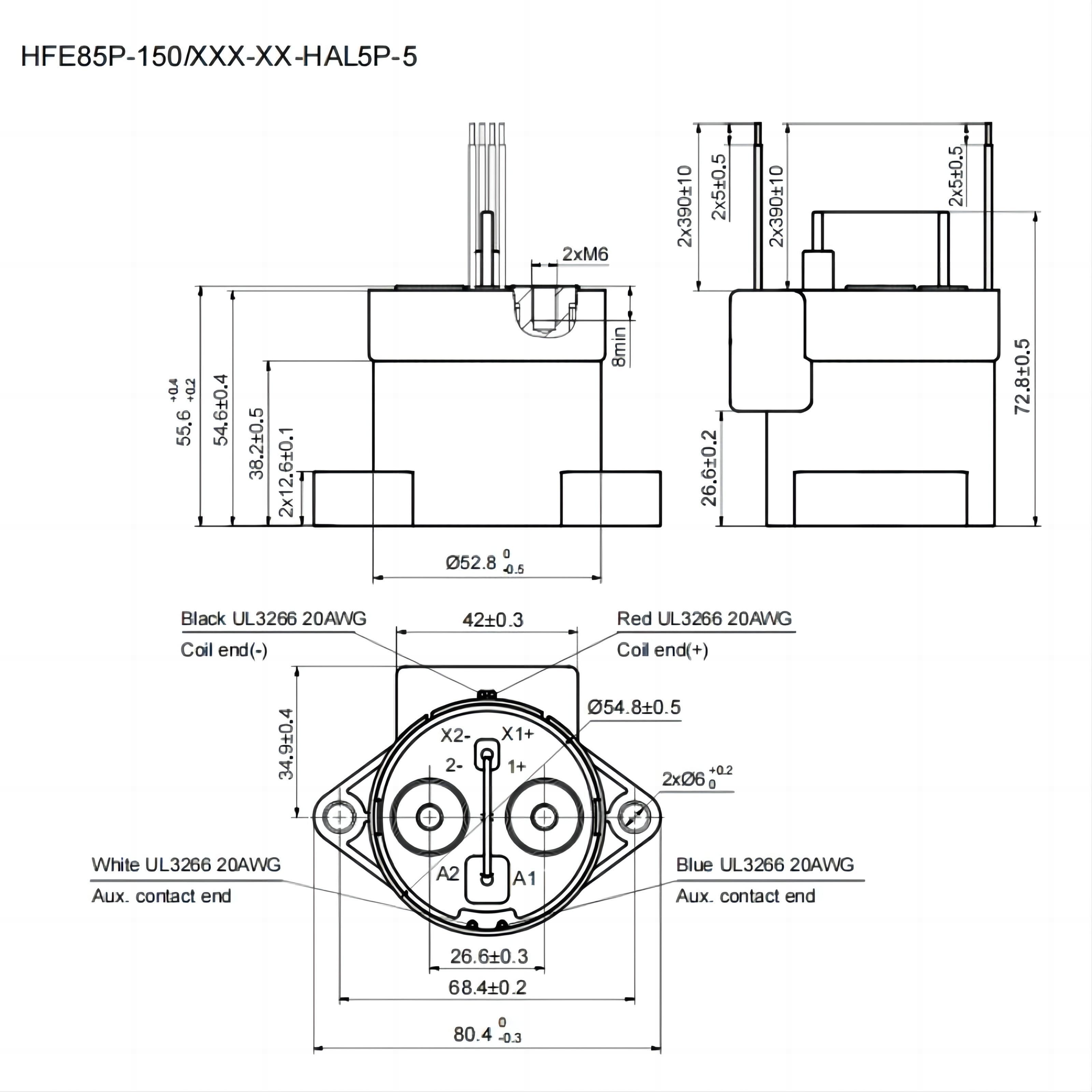 HFE85P-150 HONGFA High voltage DC Contactor 1000V 150A 4v dc 12V DC