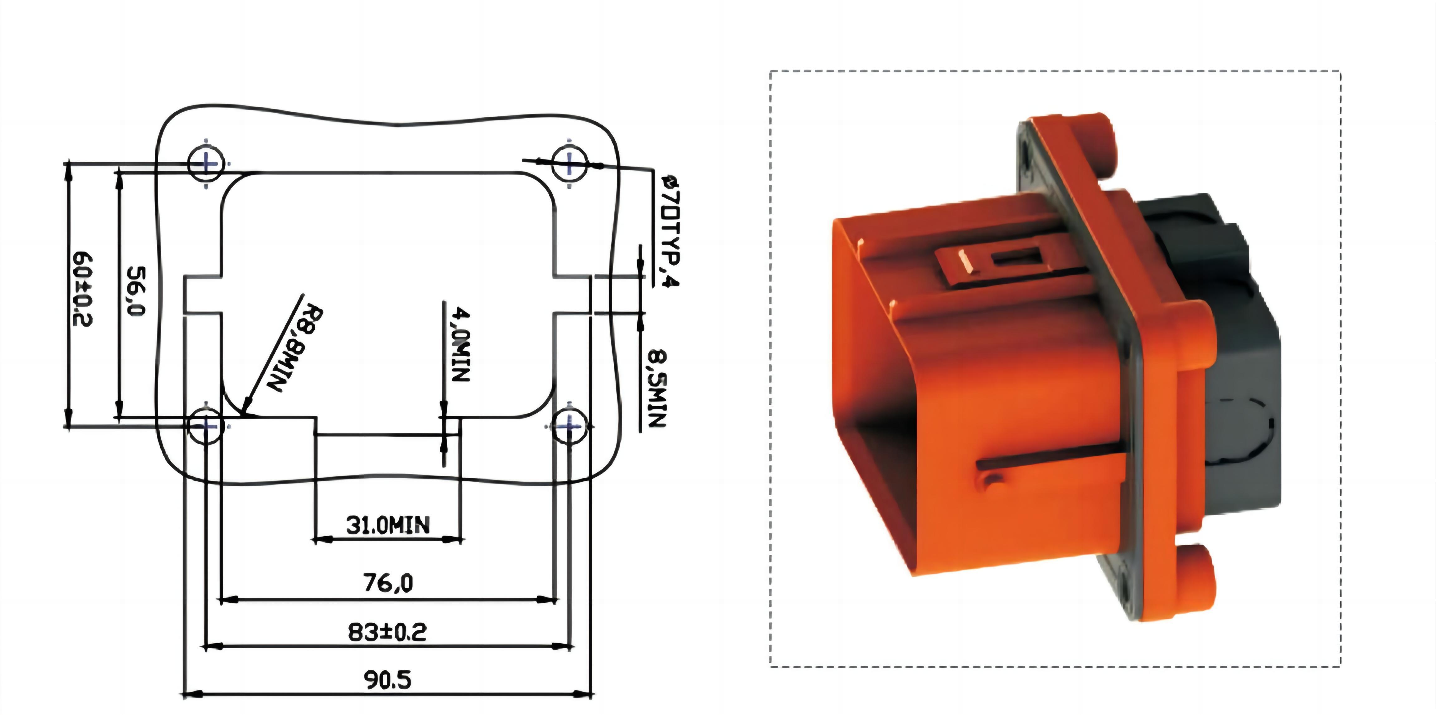1000V630A EV fuse Manual Service Disconnect MSD