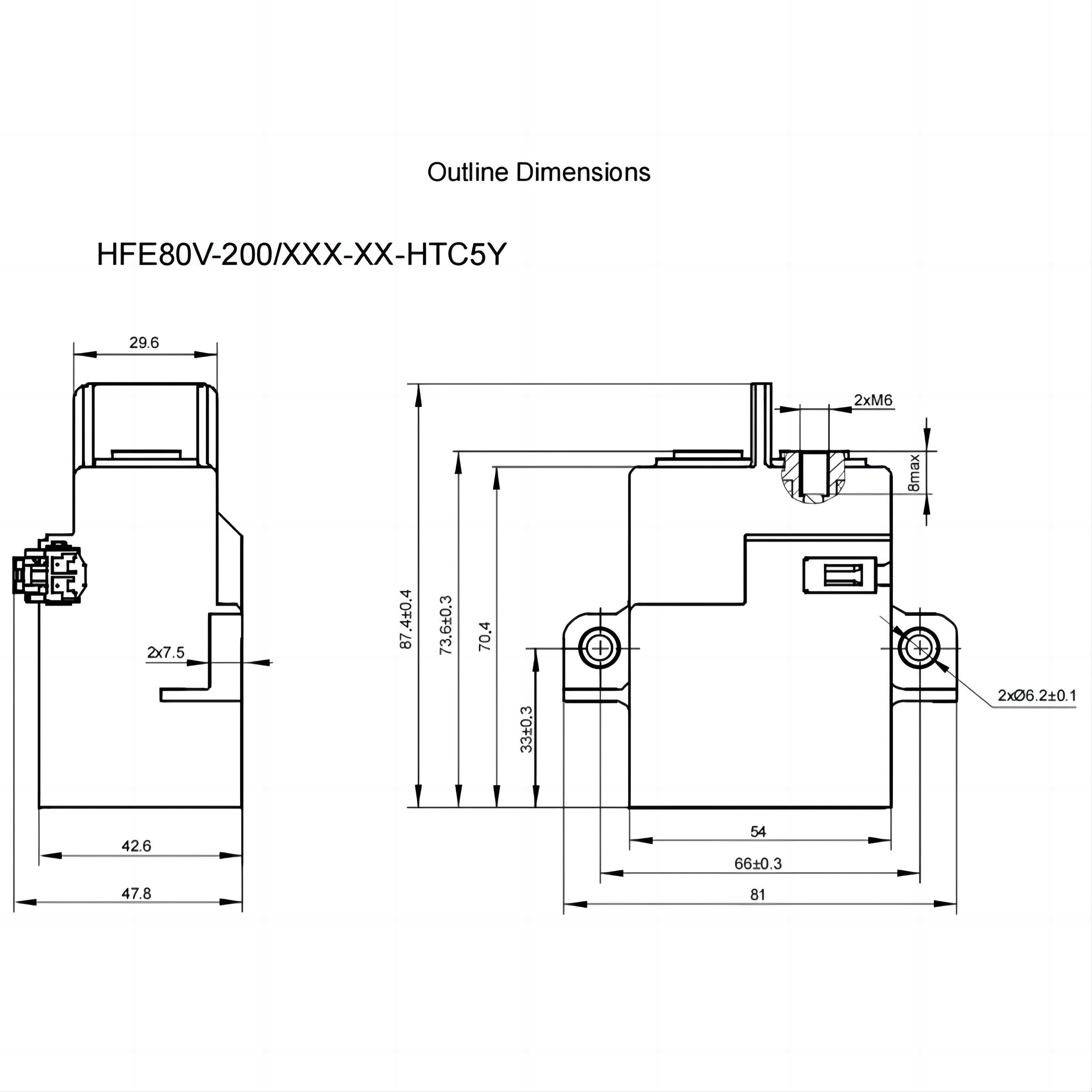 HFE80V-200 HONGFA High voltage DC Contactor 250V 200A