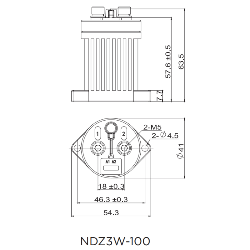 NDZ3W-100 High voltage DC Contactor Coil voltage DC12V DC24V 48V