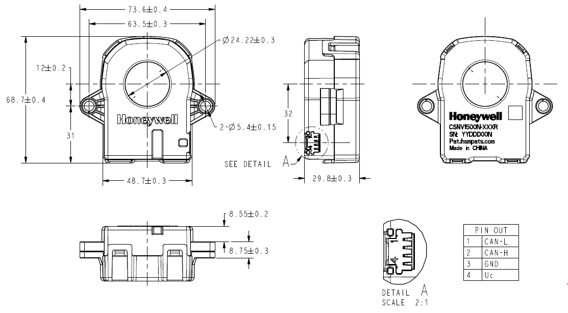CSNV1500N-152R Series Current Sensors for Electric Vehicles.