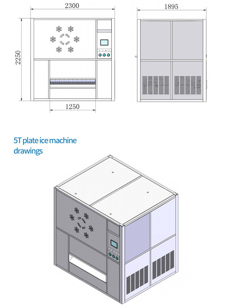 Plate ice machine high relible Long Service Life 5 ton ice plate machine  