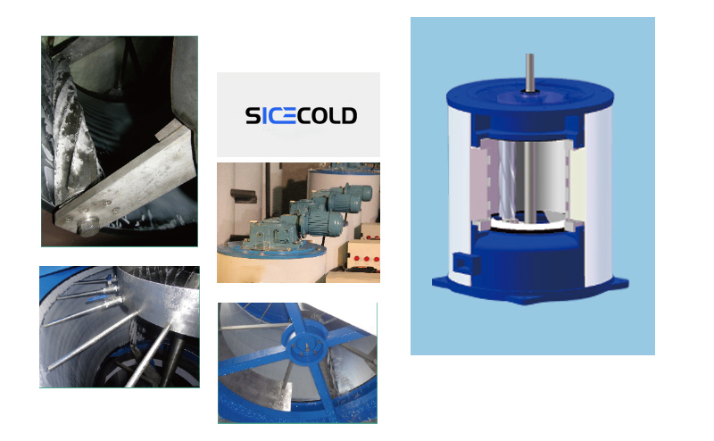 SICECOLD Flake Ice Evaporator Automatic 5 Ton High Reliable 20years Lifespan Flake Ice Machine Evaporator for Seafood  