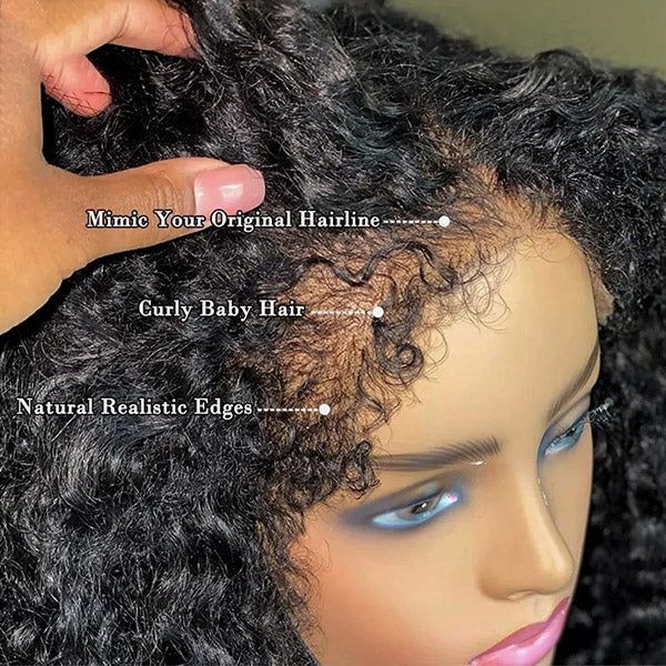Human Hair Wig with 4C Edges