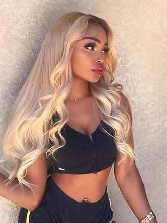 Ash Blonde Dark Root Human Hair Wig